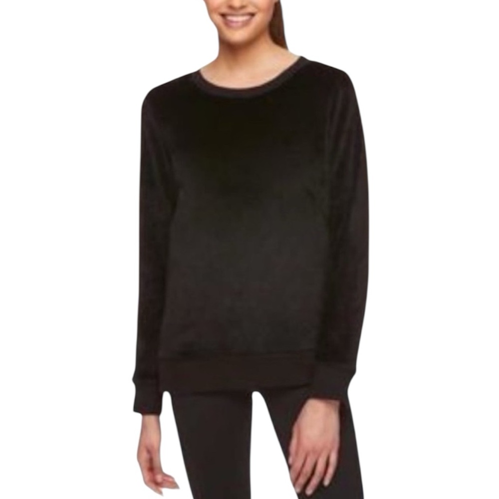 Gaiam Soft Fuzzy Velour Black Sweatshirt